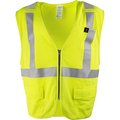 Ironwear Flame-Resistant Safety Vest Class 2  w/ Zipper & Radio Tabs (Lime/Small) 1257FR-LZ-RD-SM